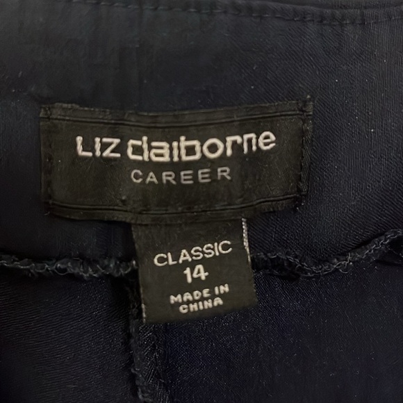Liz Claiborne Navy Pull-On Straight-Leg Trousers (Women’s Size 14) - Picture 4 of 7